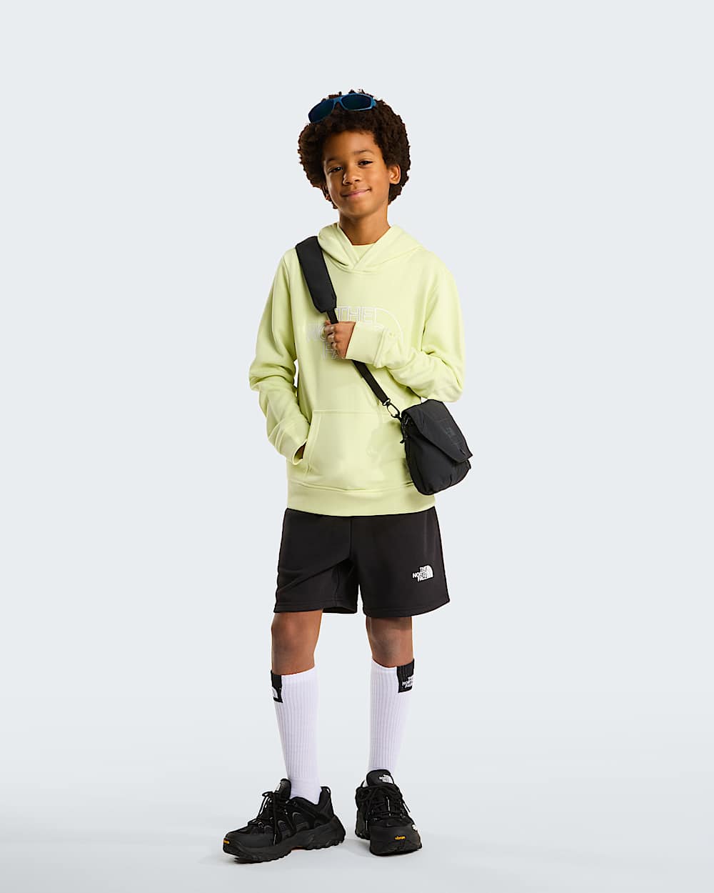 Drew Peak Light Regularhoodie voor tieners TNF Lemon Mist ALT1