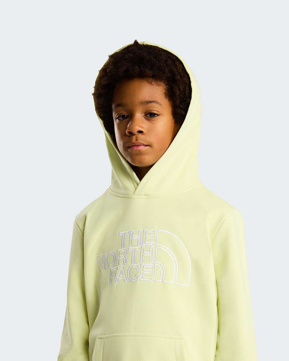 Drew Peak Light Regularhoodie voor tieners TNF Lemon Mist ALT4