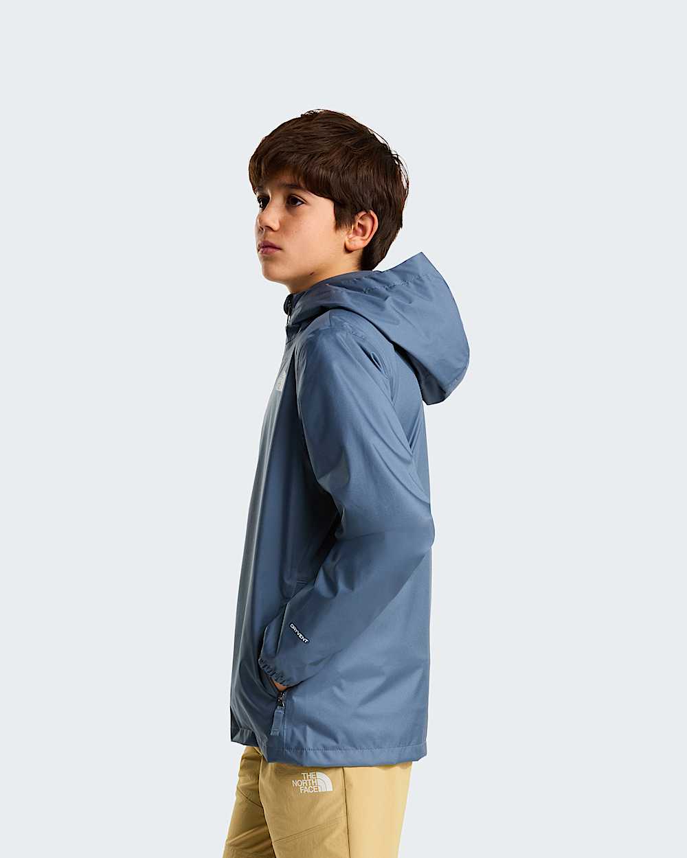 Ziplineregenjas voor tieners TNF Granite Grey ALT2