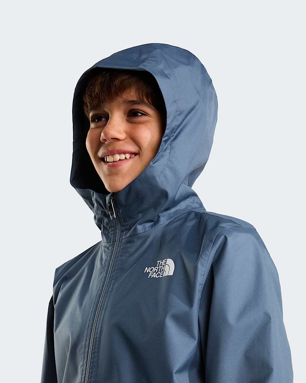 Ziplineregenjas voor tieners TNF Granite Grey ALT5