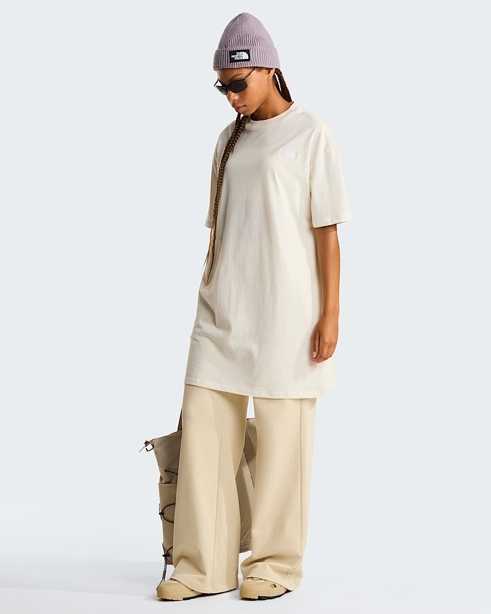 Womens Evolution Simple Dome TShirt Dress TNF White Dune ALT1
