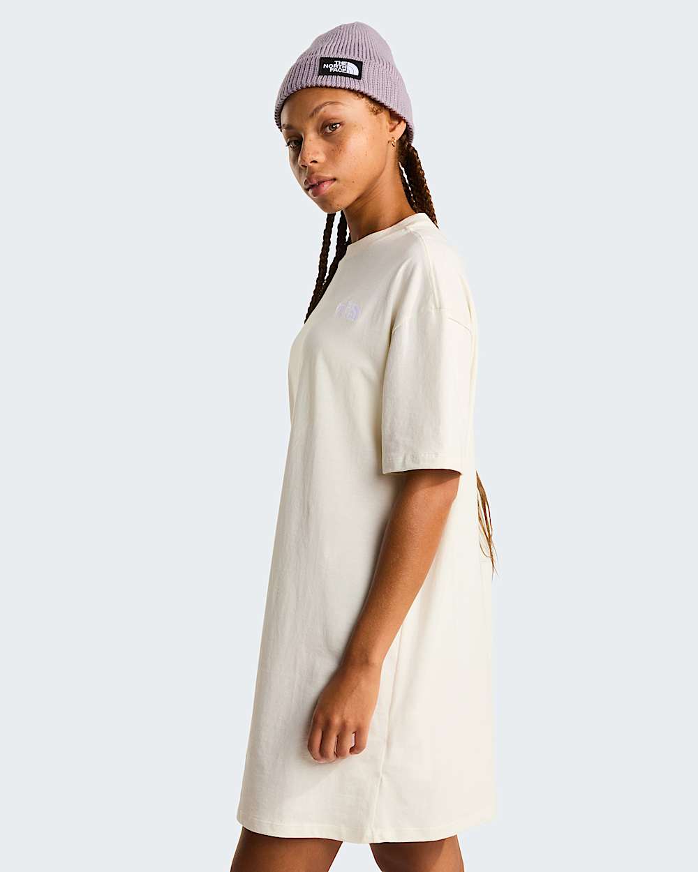 Womens Evolution Simple Dome TShirt Dress TNF White Dune ALT2