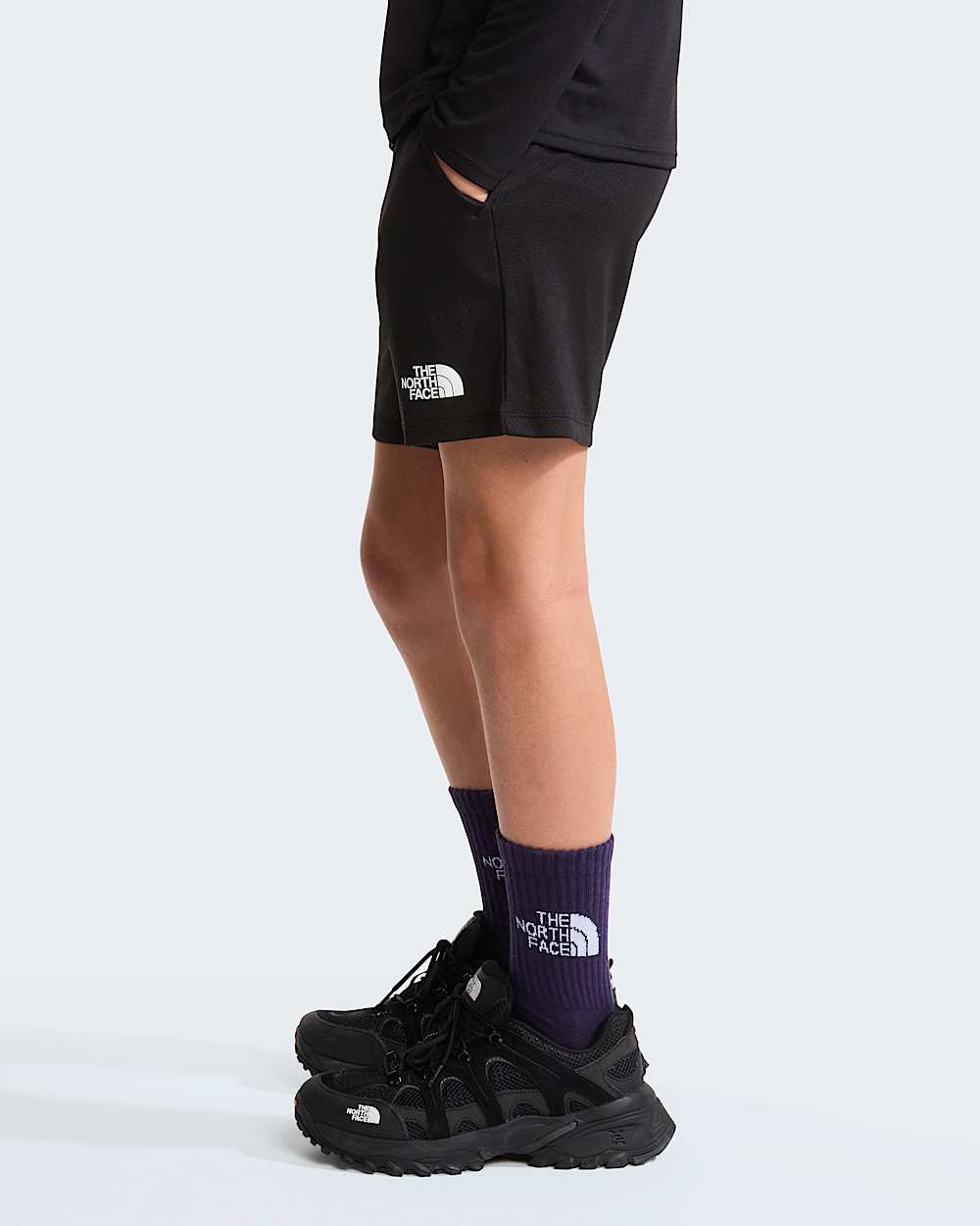 Short en maille de polyester pour enfant TNF TNF Black ALT2