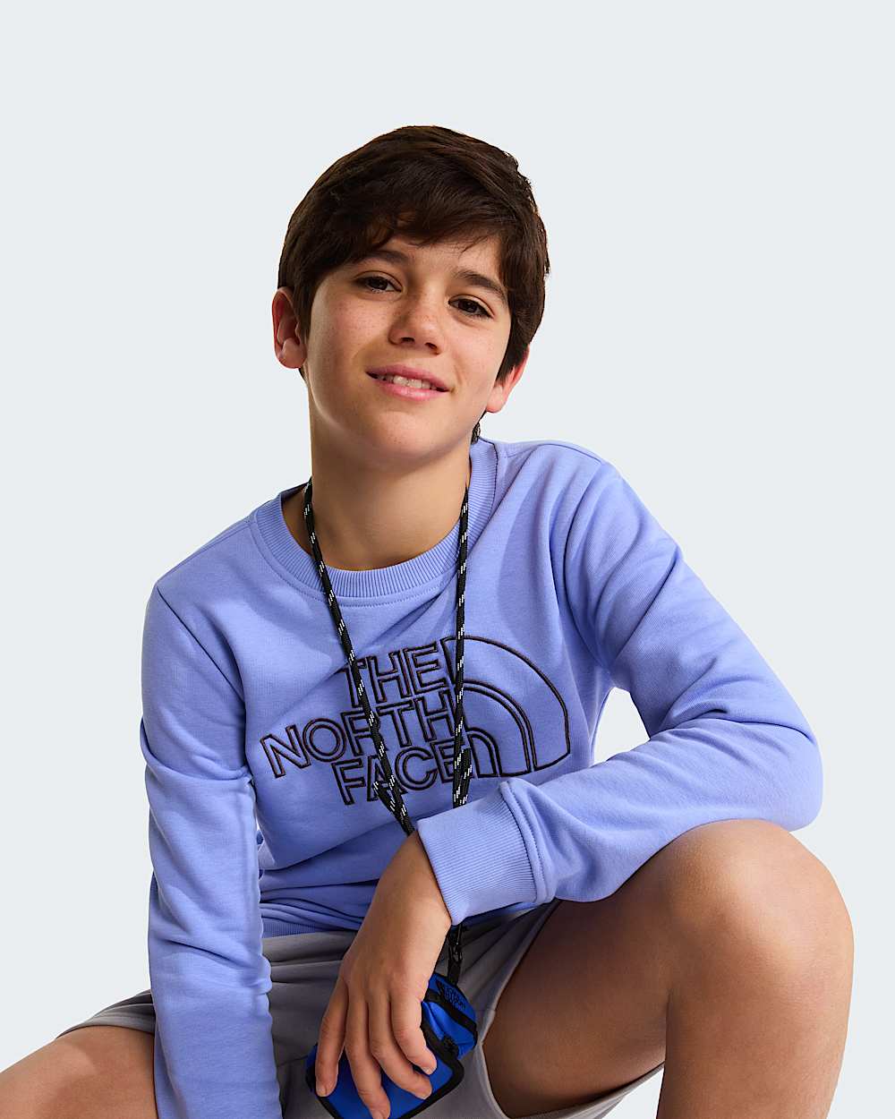 Drew Peaksweatshirt met ronde hals voor tieners TNF Periwinkle Glow ALT5