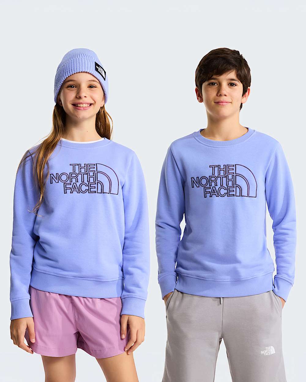 Drew Peaksweatshirt met ronde hals voor tieners TNF Periwinkle Glow HERO