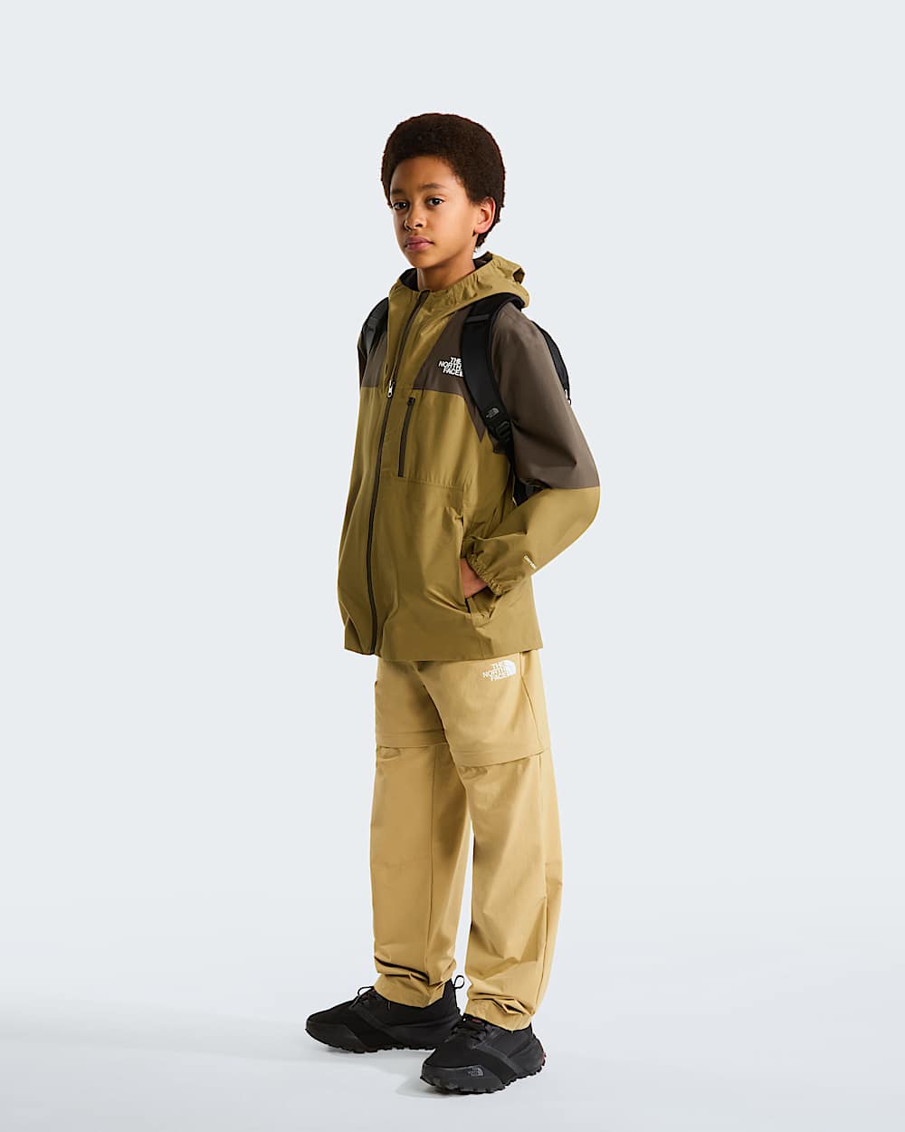 Giacca guscio Hike Packable da ragazzi TNF New Taupe GreenCedar ALT1