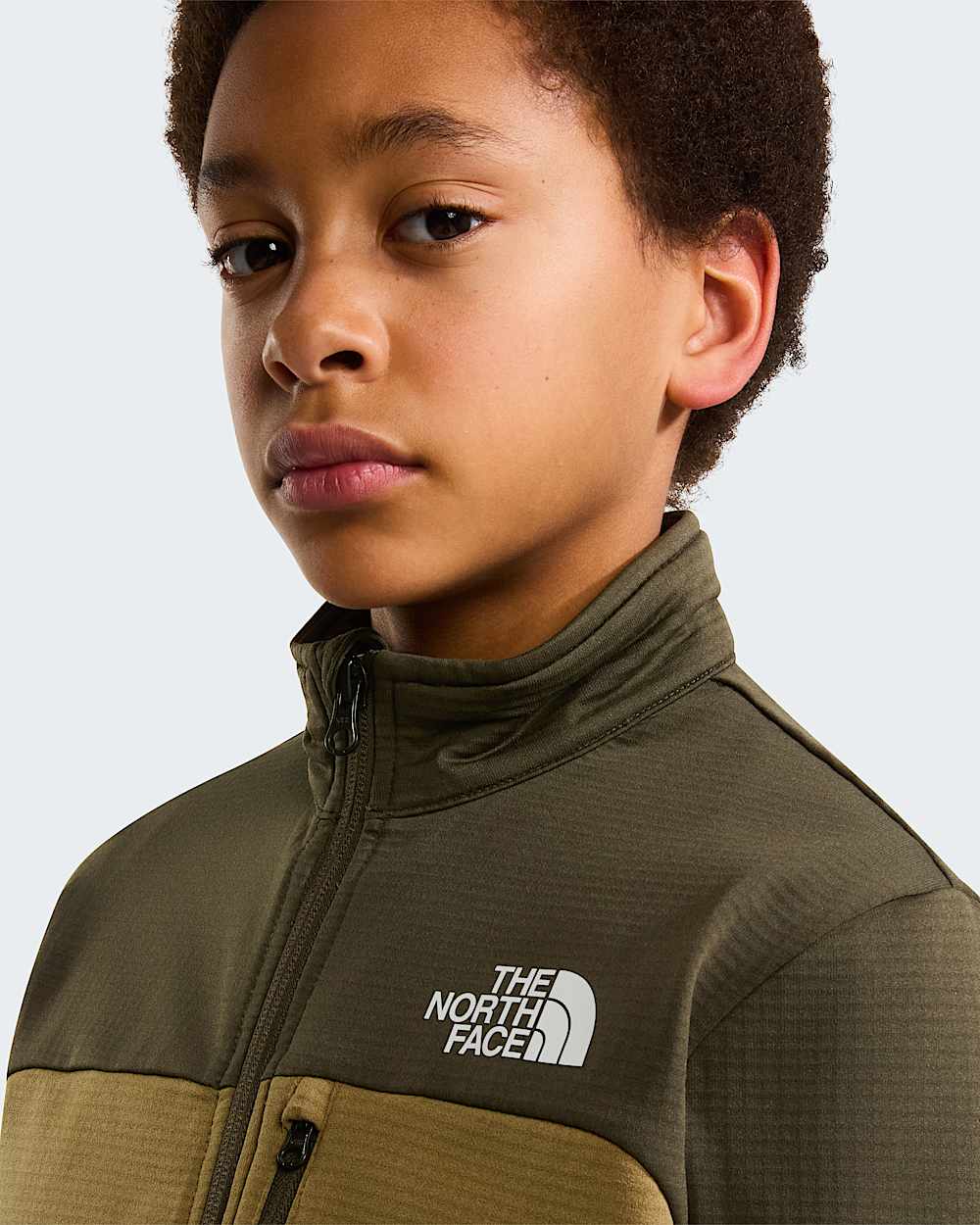 Hiketussenlaagjas met volledige rits voor tieners TNF New Taupe GreenCedar ALT5