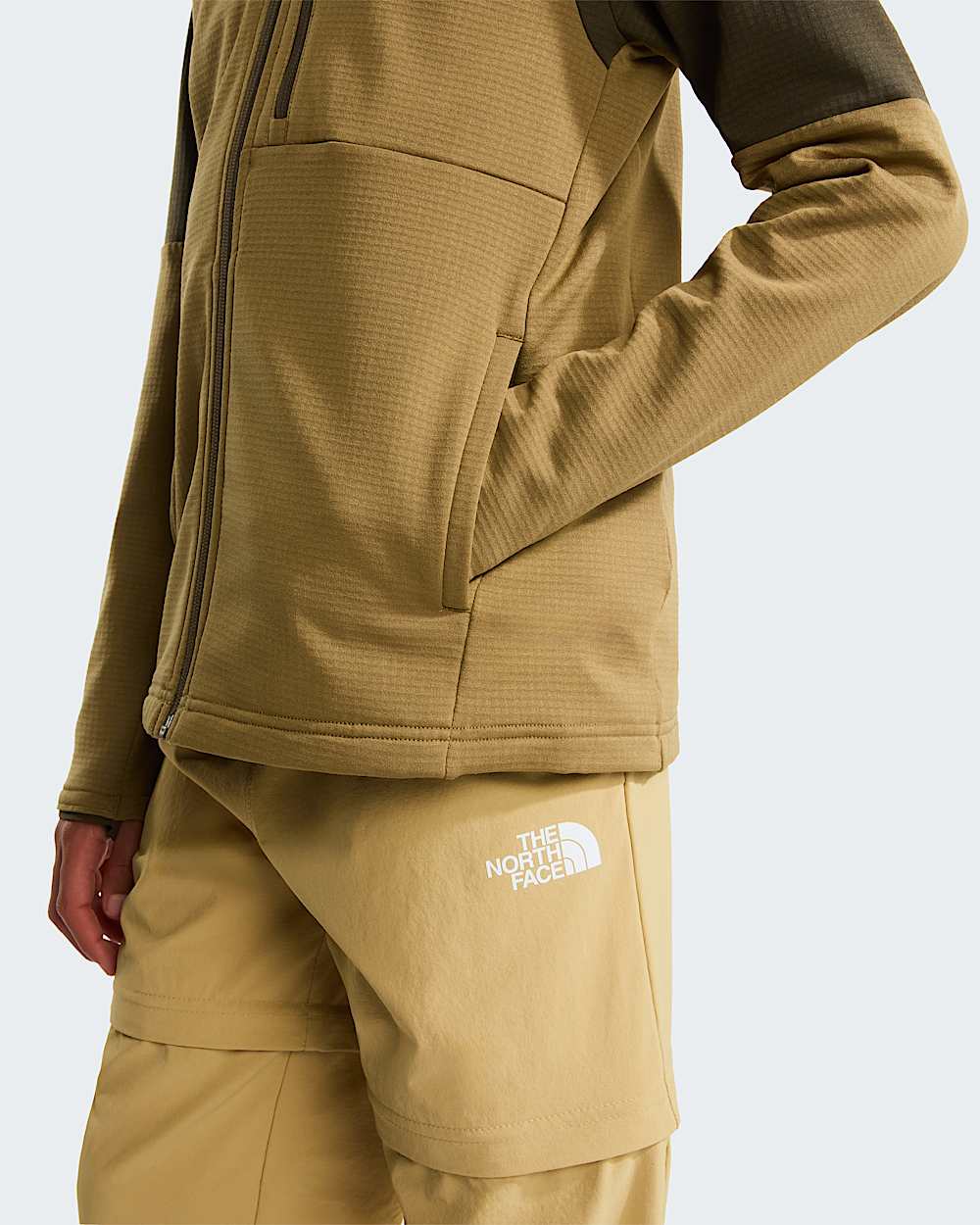 Hiketussenlaagjas met volledige rits voor tieners TNF New Taupe GreenCedar ALT6