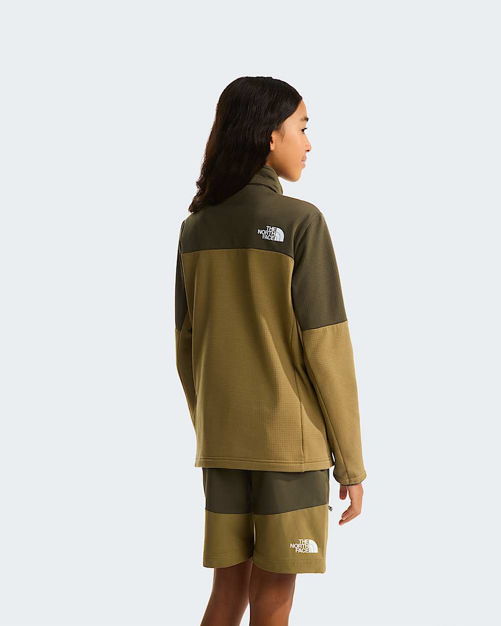 Hiketussenlaagjas met volledige rits voor tieners TNF New Taupe GreenCedar ALT11
