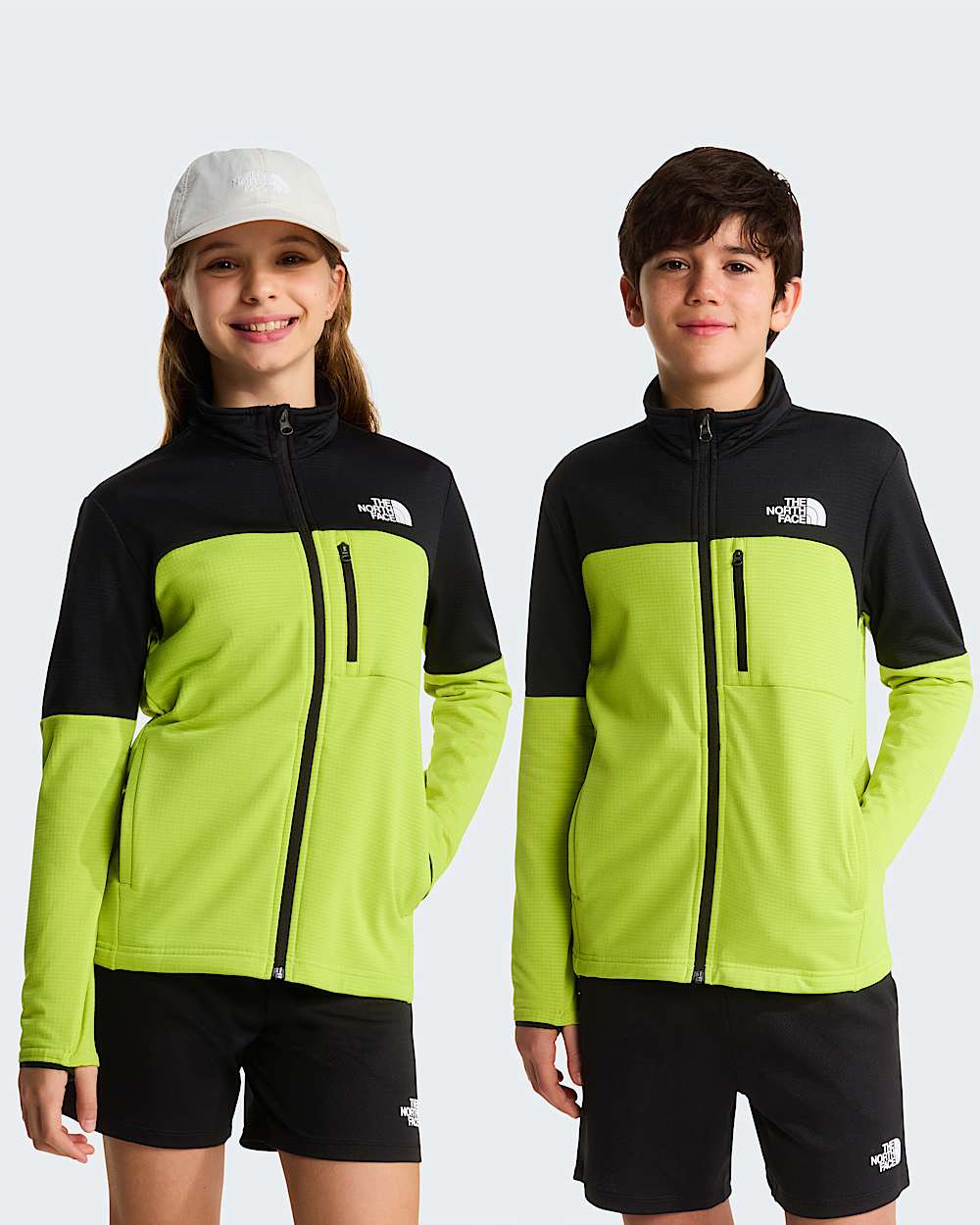 Hike MidlayerJacke mit durchgehendem RV fr Jugendliche TNF TNF BlackFizz Lime HERO
