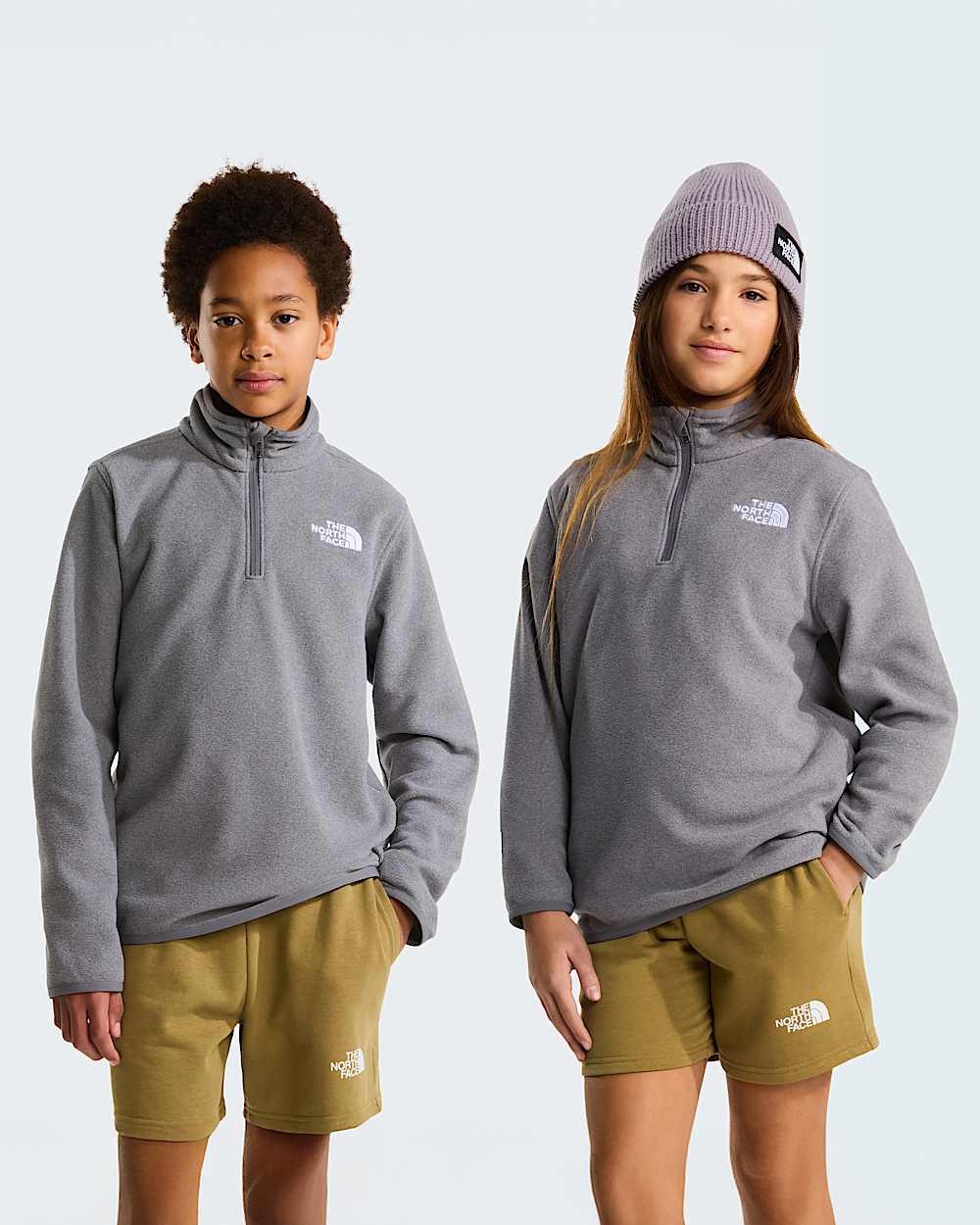 Glacier Fleece mit 14langem RV fr Jugendliche TNF TNF Mid Grey Heather HERO