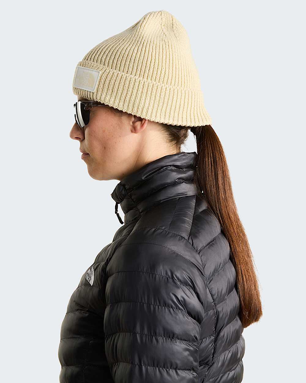Bonnet  revers et logo carr TNF TNF Gravel HeatherWhite Dune ALT3