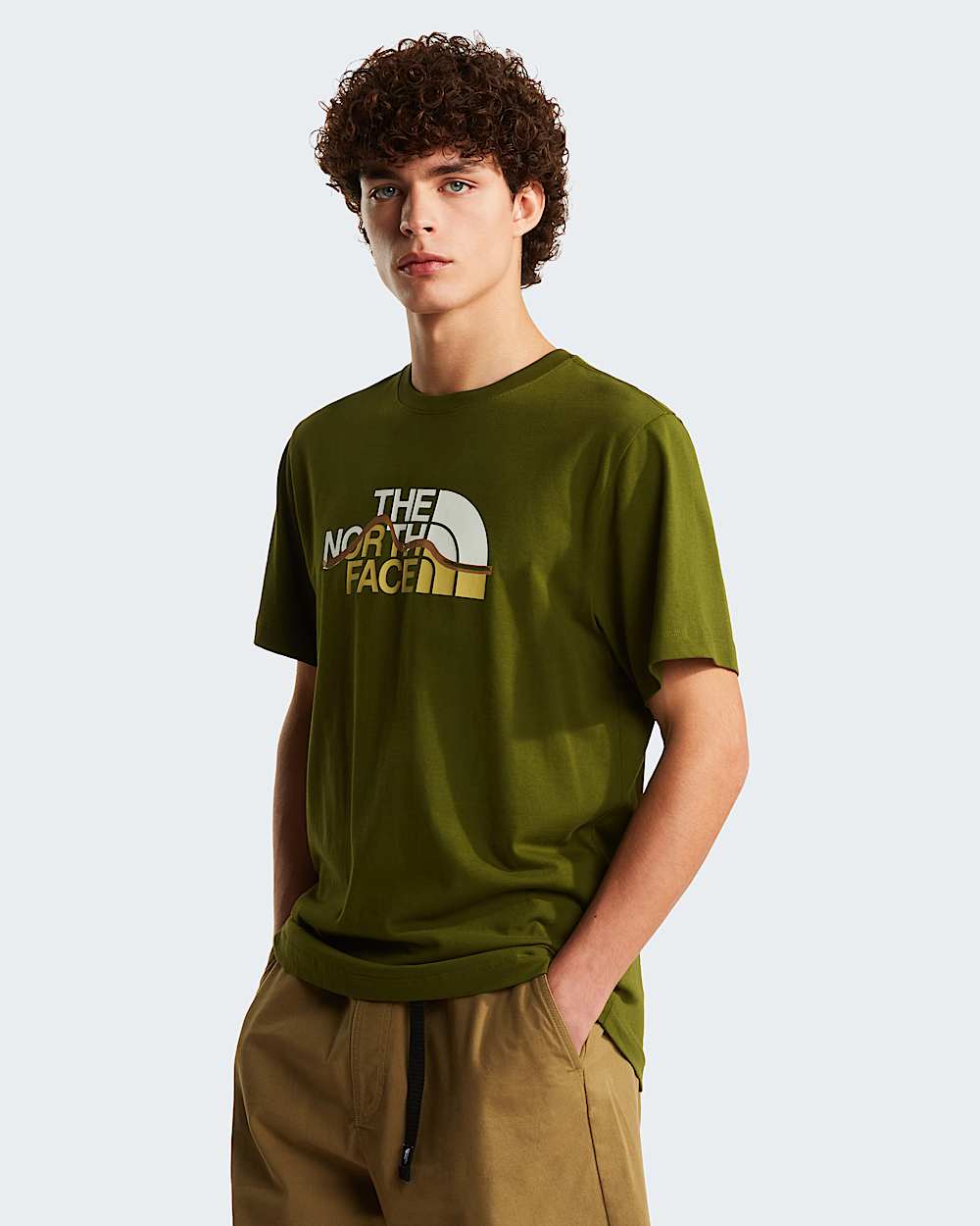 Mountain Line normal geschnittenes TShirt mit Grafik fr Herren TNF HERO