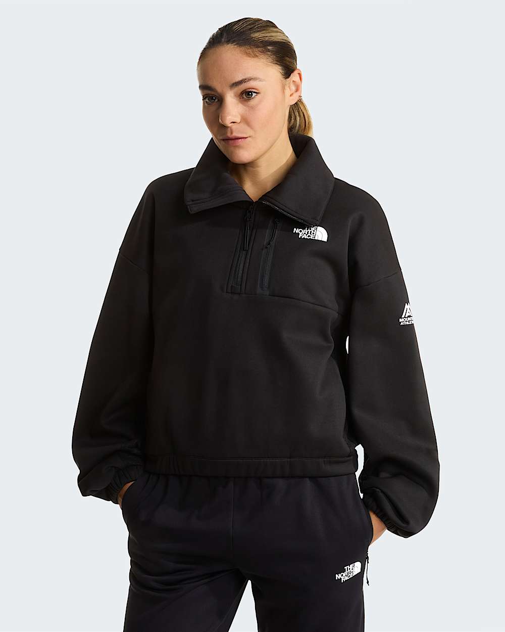 Womens Mountain Athletics 14 Zip Funnel Neck Fleece TNF HERO