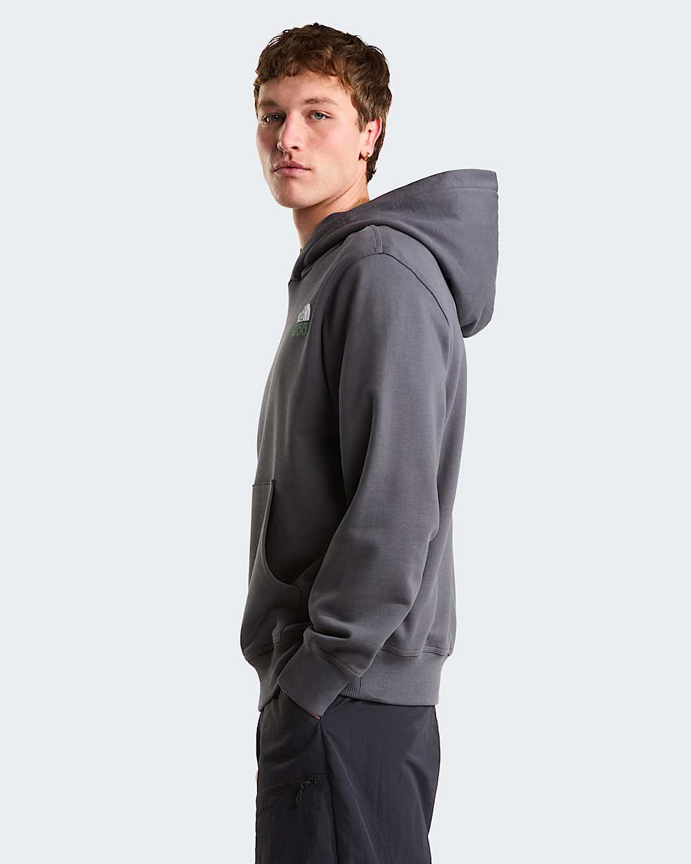 1966 Motion relaxt geschnittener Kapuzenpulli mit Grafik in Unisex TNF Anthracite Grey ALT5