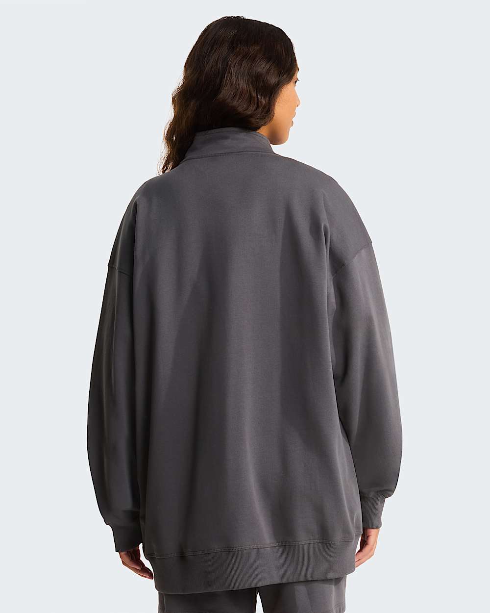 Essential leicht  relaxt geschnittenes Sweatshirt mit 14langem RV in Unisex TNF Anthracite Grey ALT11