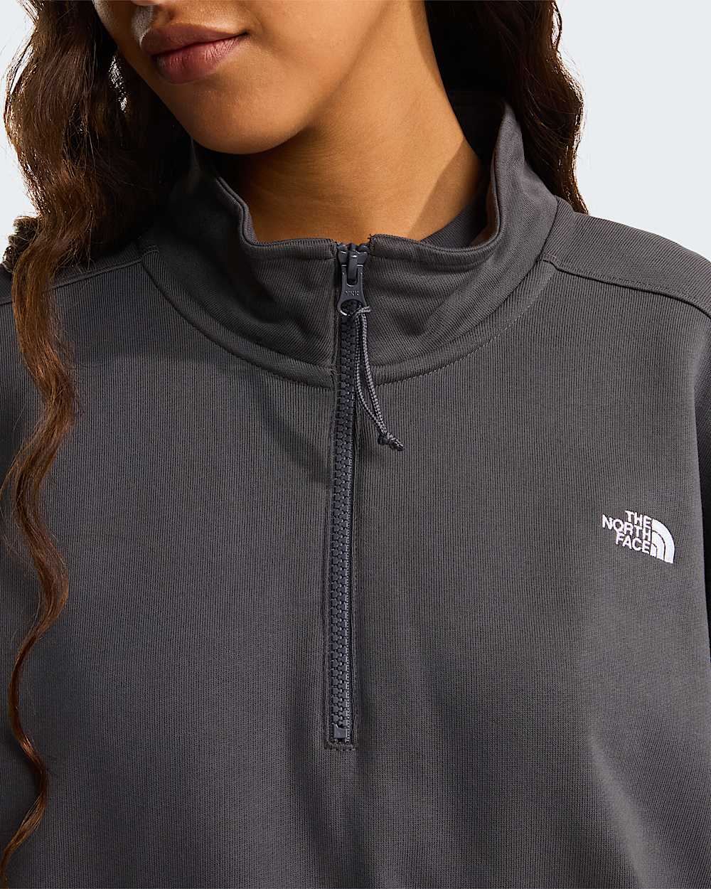 Essential leicht  relaxt geschnittenes Sweatshirt mit 14langem RV in Unisex TNF Anthracite Grey ALT12
