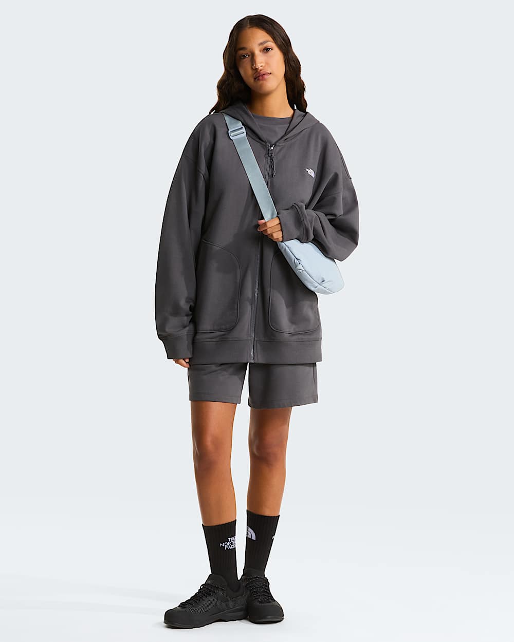 Essential Kapuzenpulli in Oversize und Unisex TNF Anthracite Grey ALT11