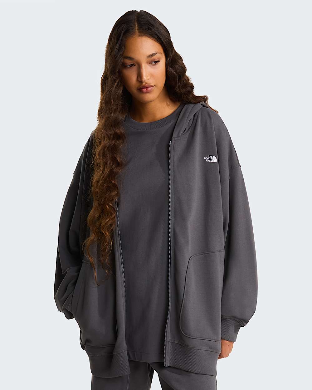 Essential Kapuzenpulli in Oversize und Unisex TNF Anthracite Grey ALT14