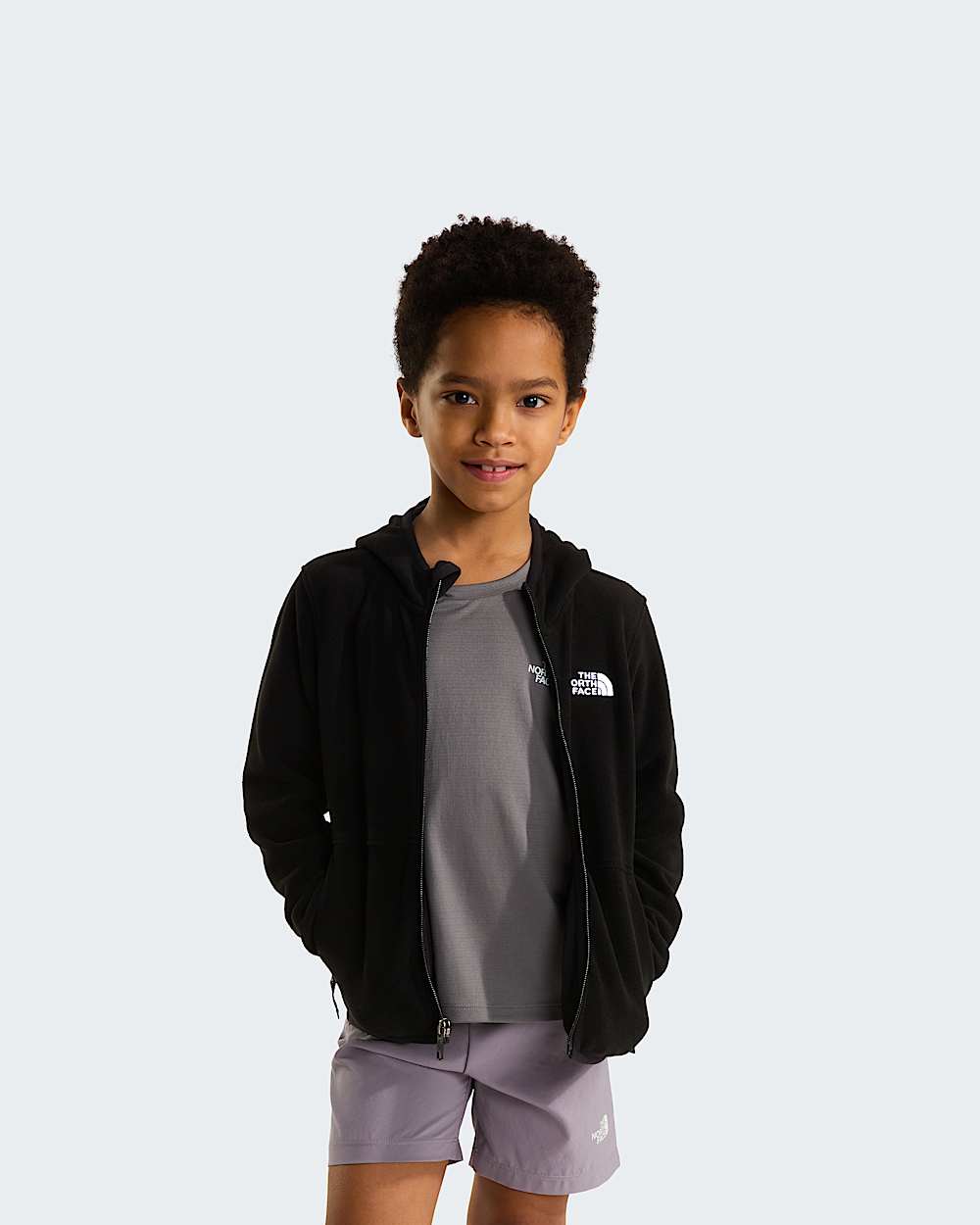 Glacierfleece met capuchon en volledige ritssluiting voor kids TNF ALT4
