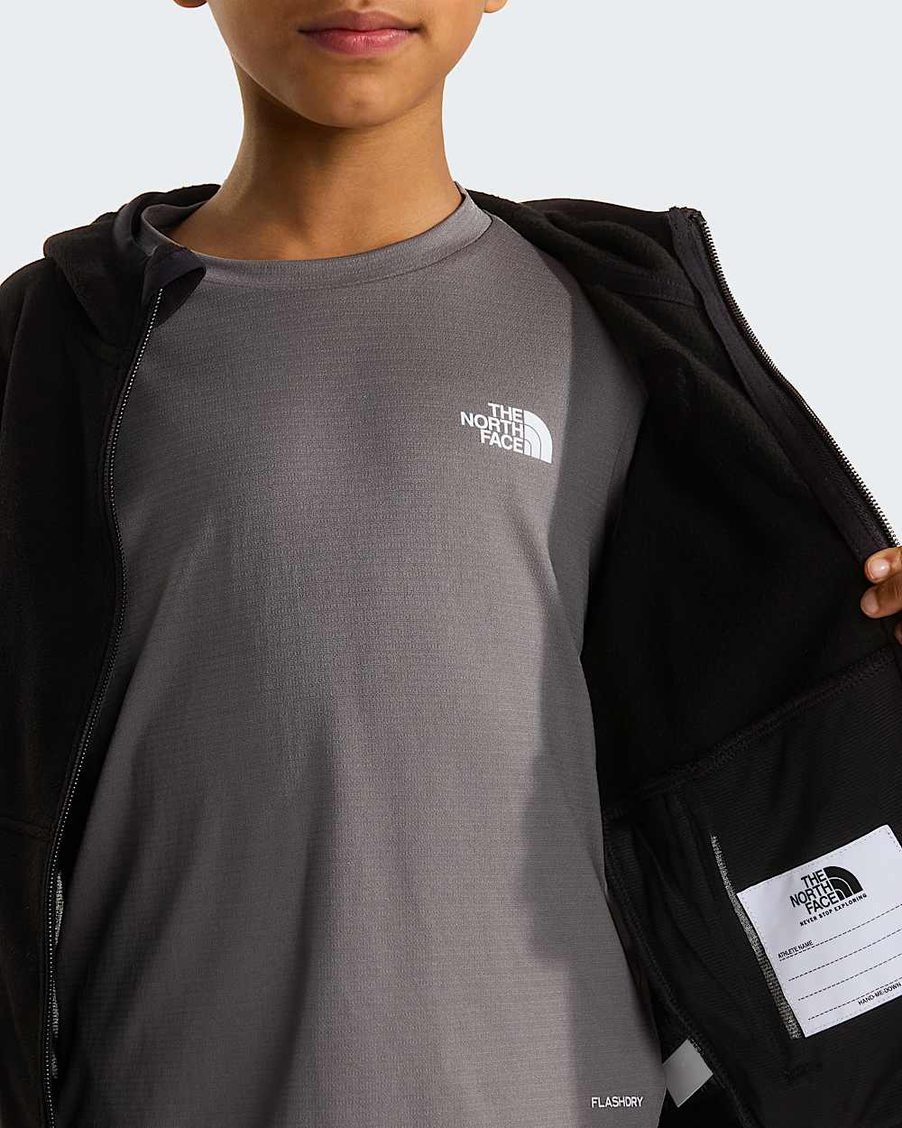 Glacierfleece met capuchon en volledige ritssluiting voor kids TNF ALT8