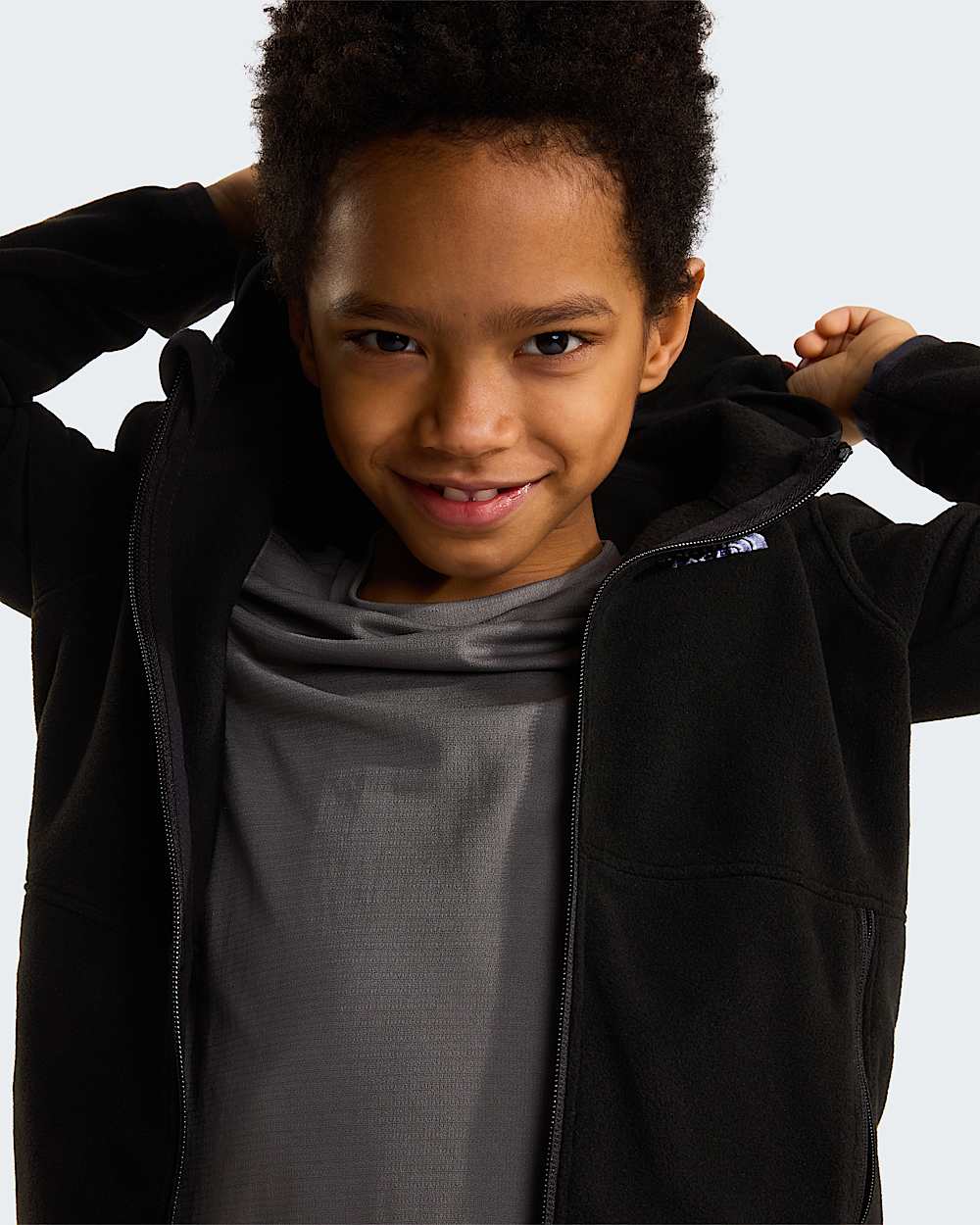 Glacierfleece met capuchon en volledige ritssluiting voor kids TNF ALT9