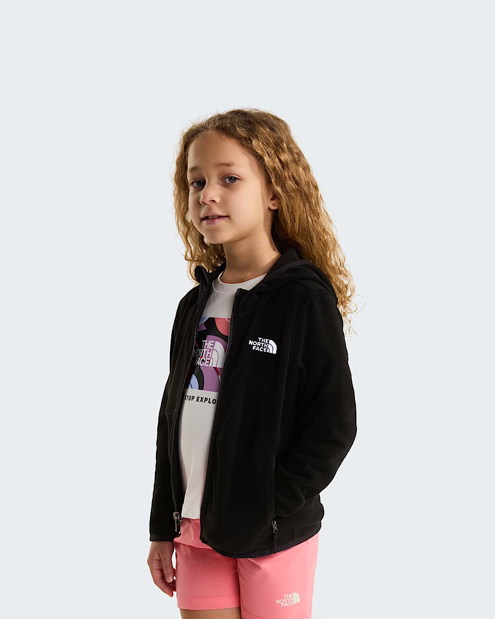 Glacierfleece met capuchon en volledige ritssluiting voor kids TNF ALT14