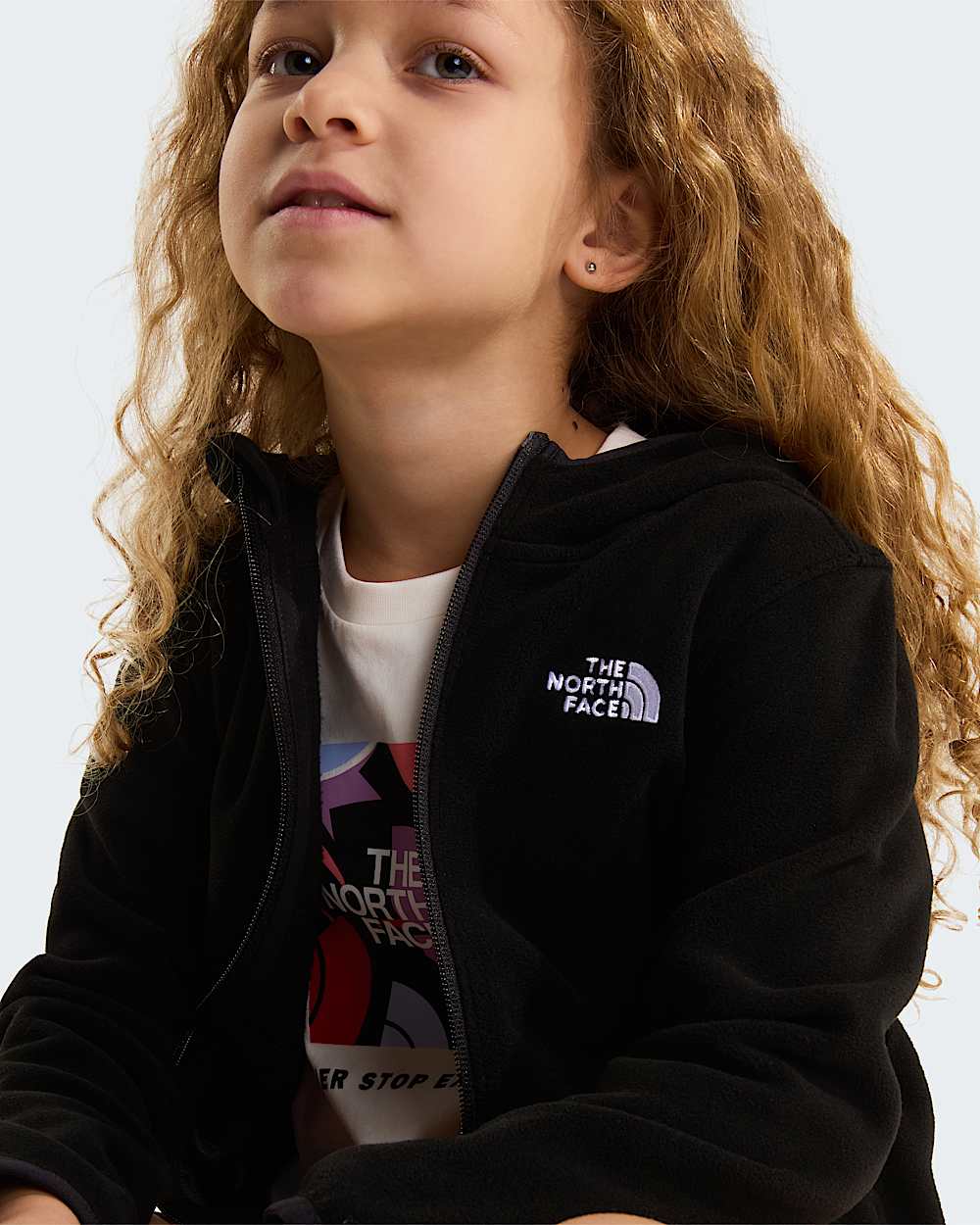 Glacierfleece met capuchon en volledige ritssluiting voor kids TNF ALT15