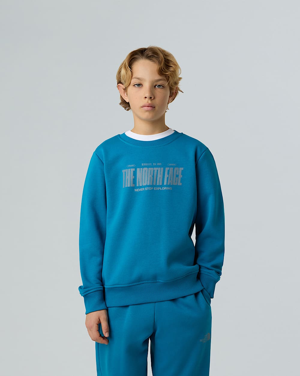 Logo reflektierendes  relaxt geschnittenes Sweatshirt fr Jungen TNF ALT4
