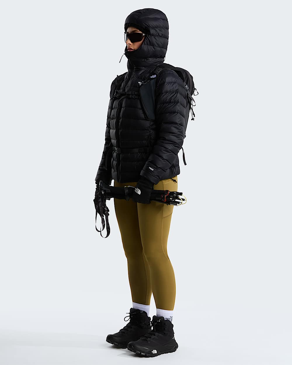 Womens Classic Down Hooded Jacket TNF ALT1