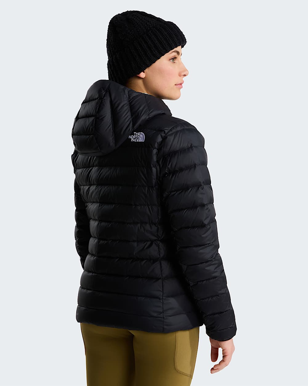 Womens Classic Down Hooded Jacket TNF ALT3