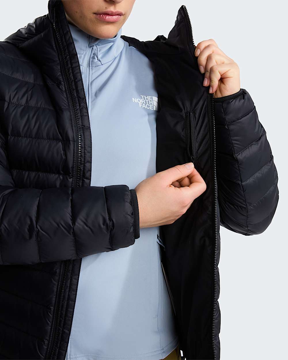 Womens Classic Down Hooded Jacket TNF ALT7