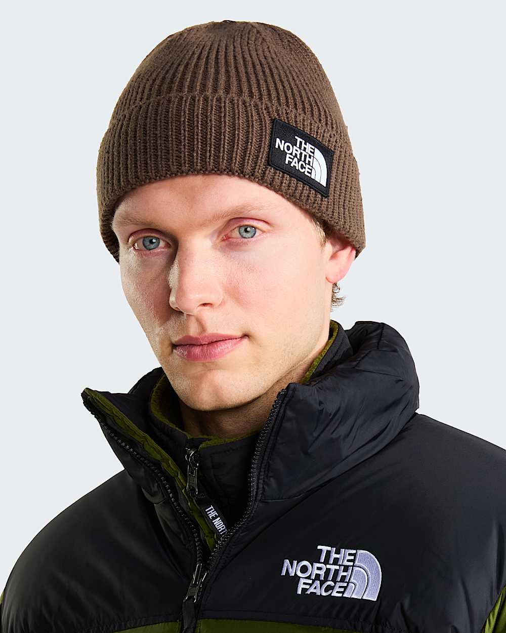 TNF Logo Box Cuffed Beanie TNF ALT1