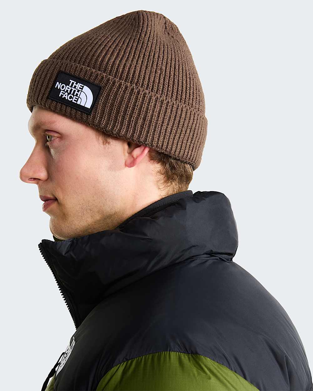 TNF Logo Box Cuffed Beanie TNF ALT3