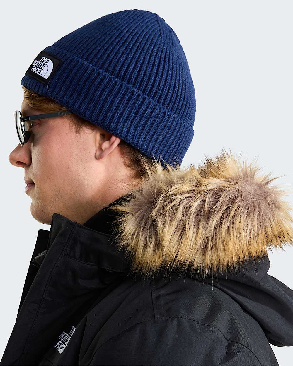 Berretto con risvolto e logo box TNF TNF Summit Navy ALT3