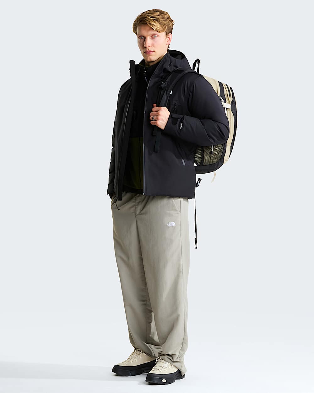 Mens Mountain Range Down Hooded Jacket TNF ALT1