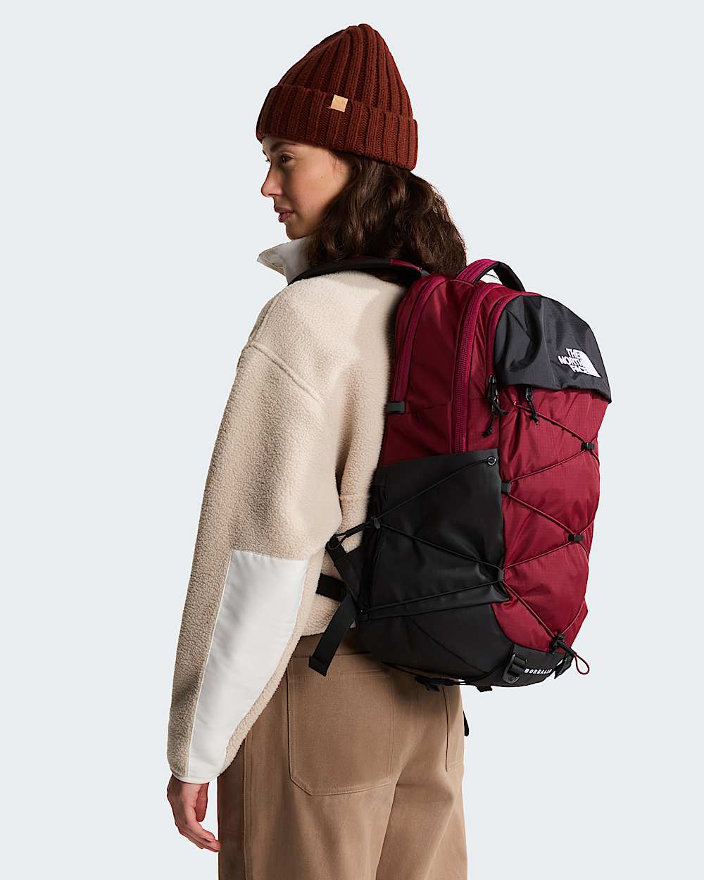 north face borealis backpack on person Sling  Below The Belt Store The external bungee The North Face's Classic EDC