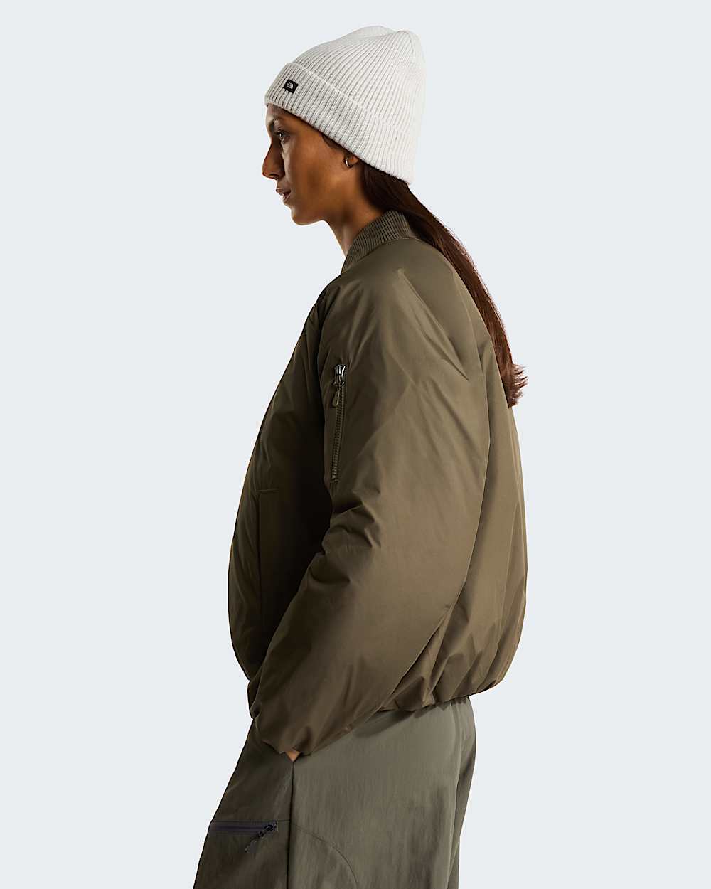 Womens Choqa Bomber Jacket TNF New Taupe Green ALT2