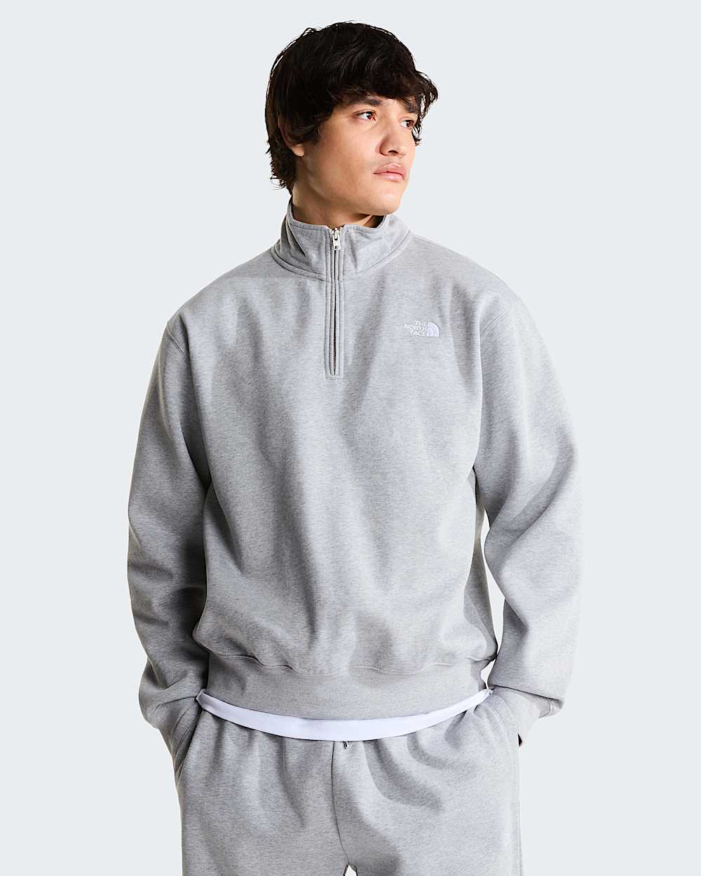 Mens Essential Simple Dome Relaxed 14 Zip Sweatshirt TNF HERO