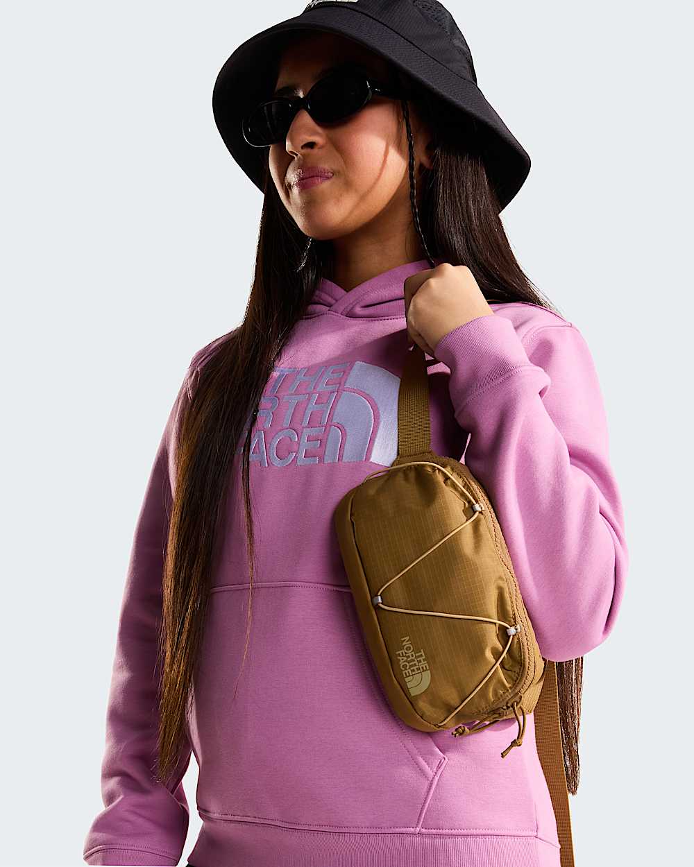 TNF Essential Drew Peak hoodie voor tieners TNF Hushed Lavender ALT4