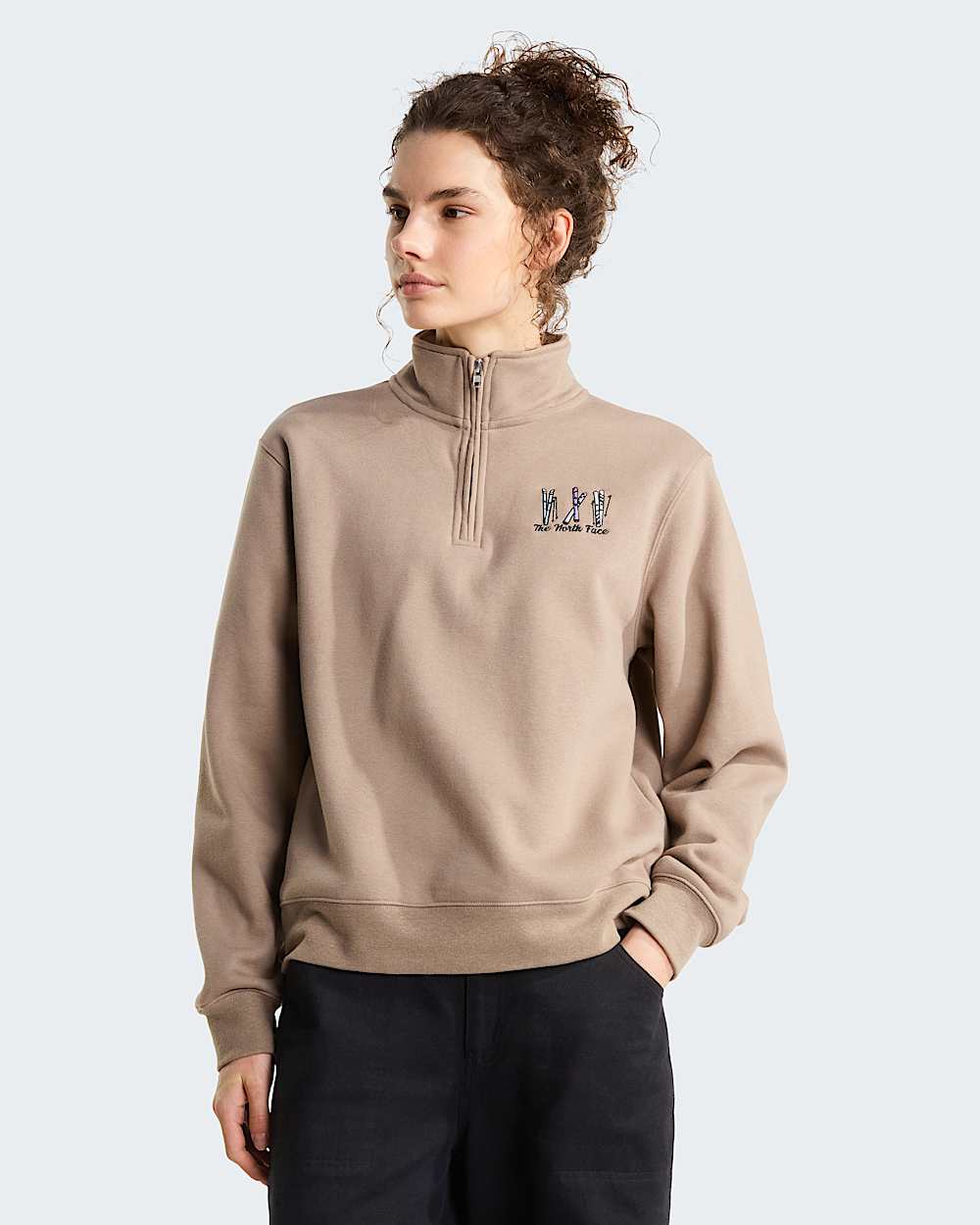 Felpa Ski Embroidery Relaxed con cerniera a 14 e grafica da donna TNF HERO