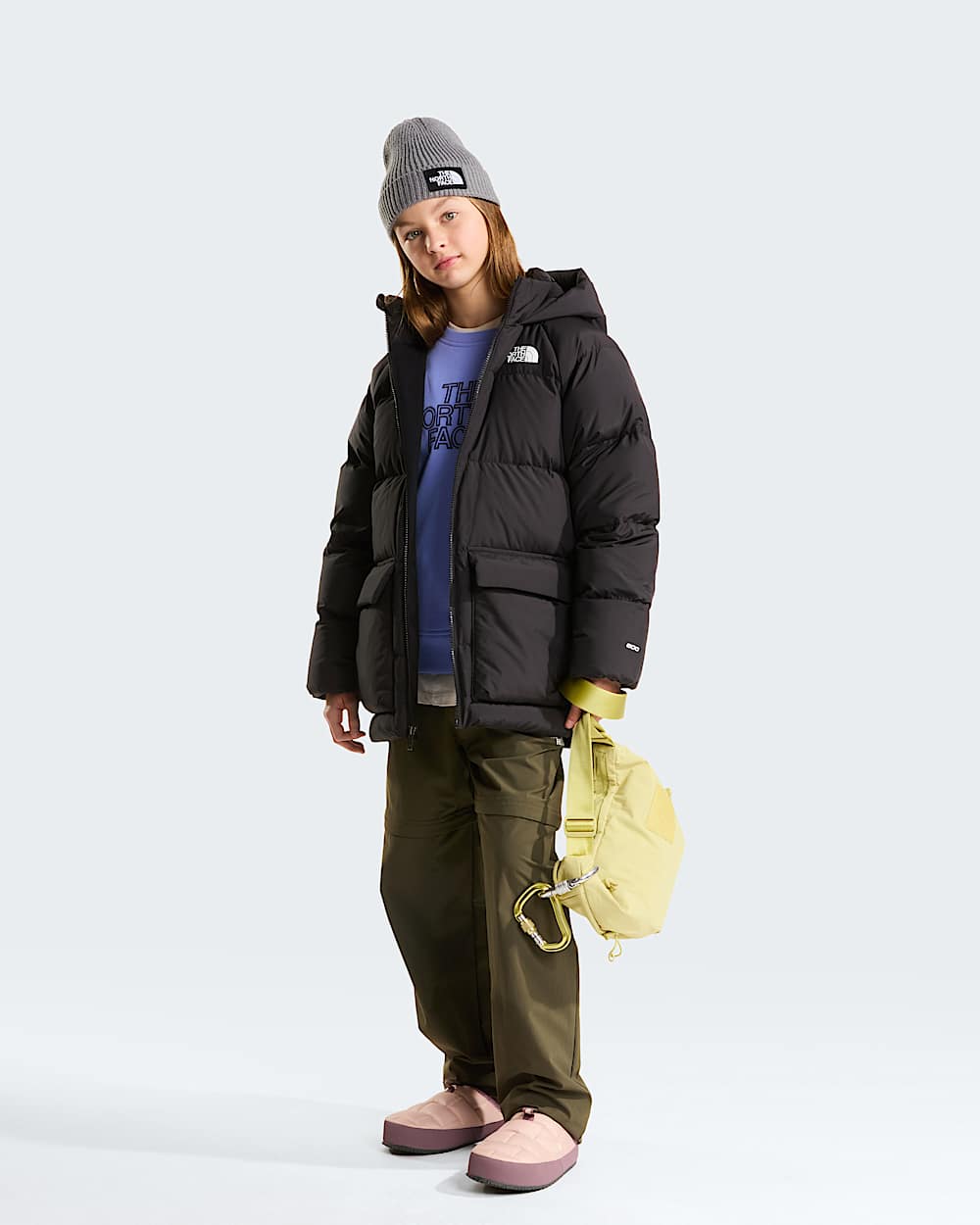 North fleecegeftterter kurzer Daunenparka fr Jugendliche TNF ALT13