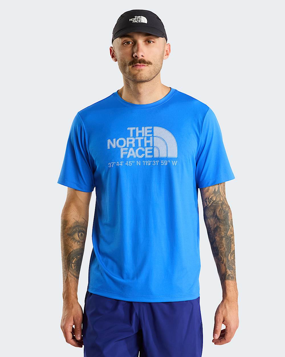 Mens 247 Logo Graphic TShirt TNF Active Blue HERO
