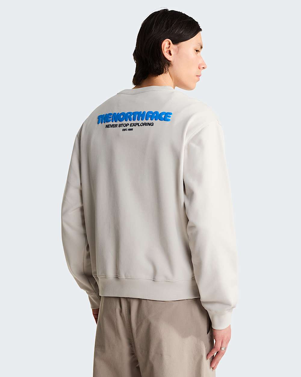 Mens Explore Fonts Relaxed Graphic Sweatshirt TNF HERO