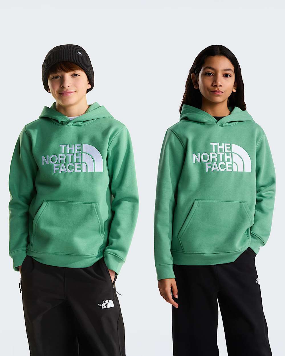 TNF Essential Drew Peak hoodie voor tieners TNF Dimmed Algae HERO