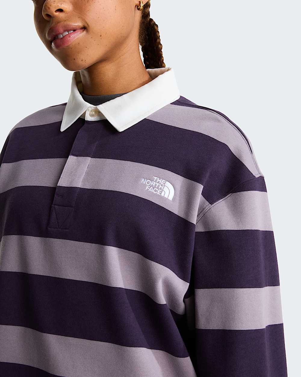Sudadera tipo polo de rugby unisex TNF alt8