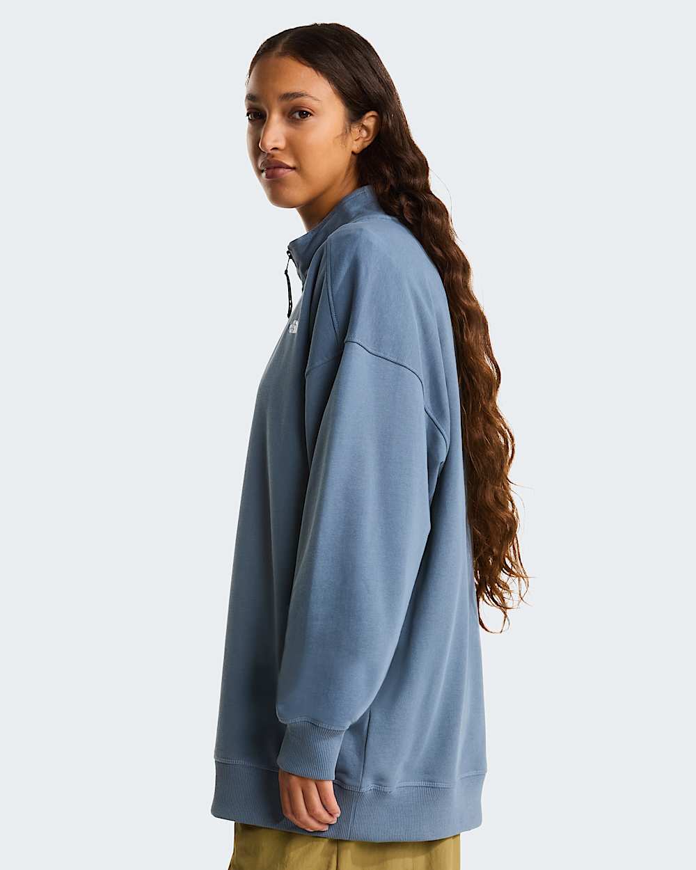 Essential leicht  relaxt geschnittenes Sweatshirt mit 14langem RV in Unisex TNF alt12