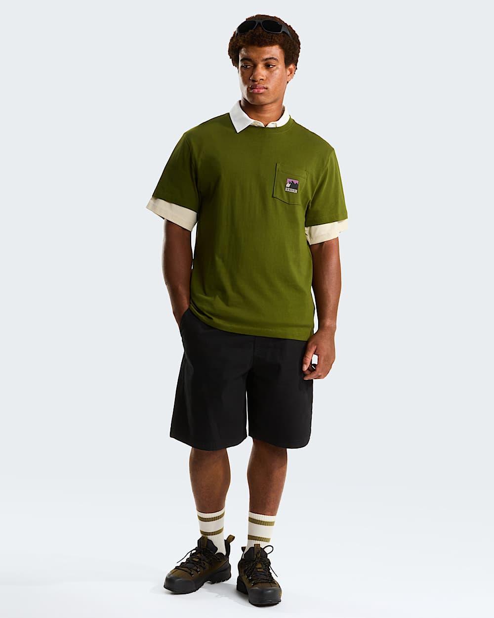Mens Mountain Logo Relaxed Graphic TShirt TNF alt5