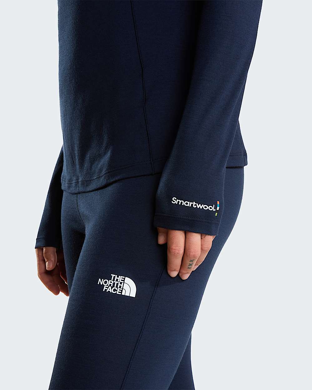 Top de manga comprida em l Merino com fecho de correr de 14 TNF x Smartwool para mulher TNF alt6