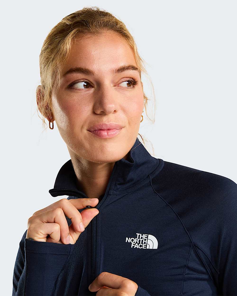 Top de manga comprida em l Merino com fecho de correr de 14 TNF x Smartwool para mulher TNF alt7